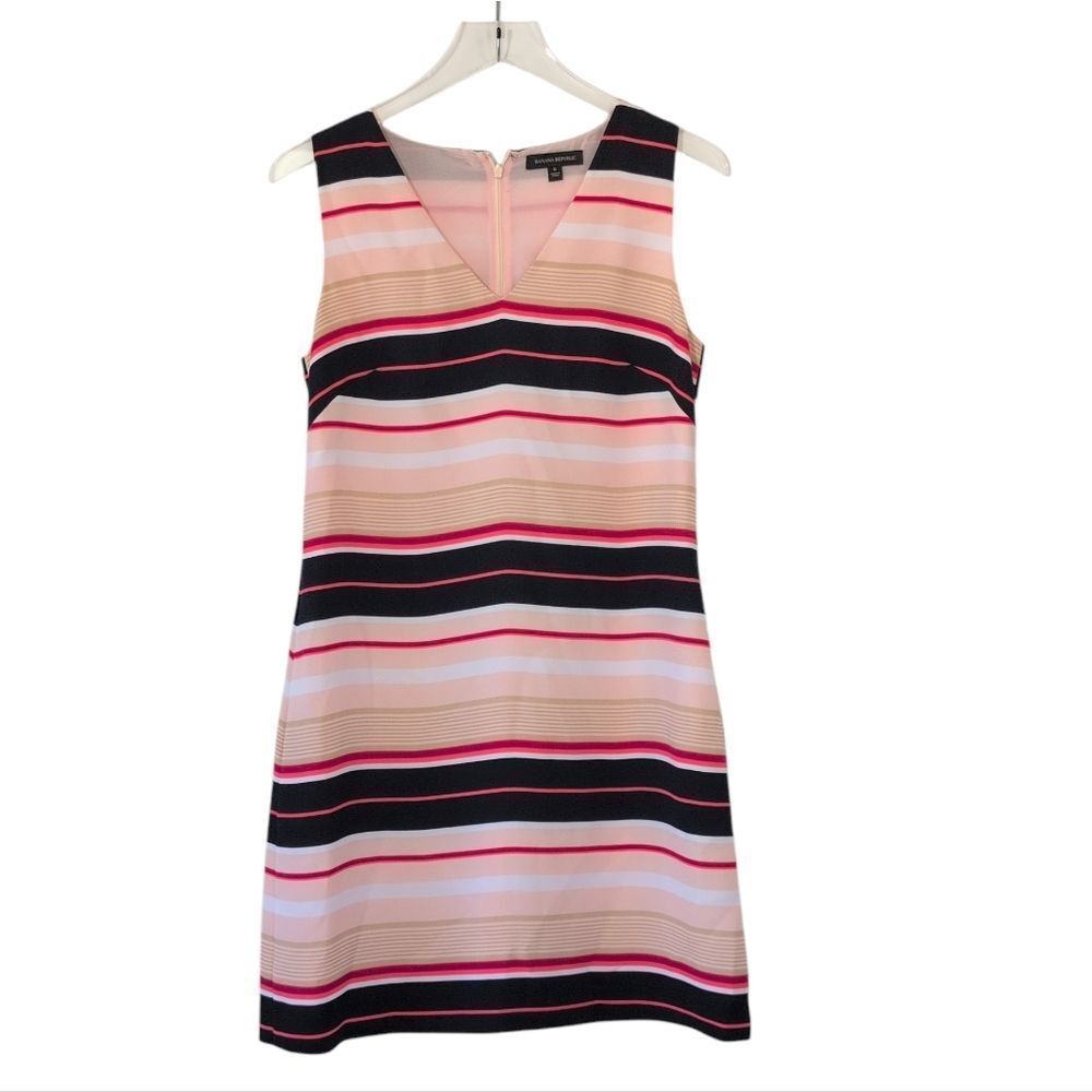Banana Republic Pink and Black Striped Mini Dress